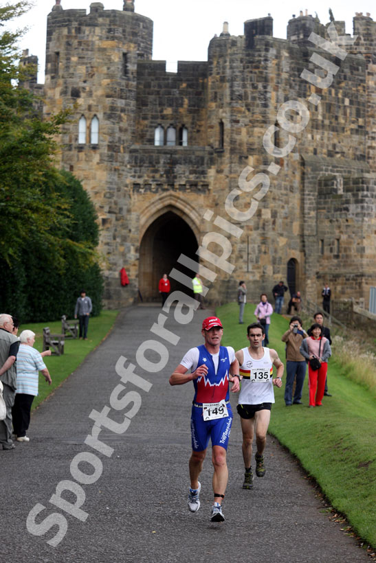 Alnwick Castle as the backdrop during the Bamburgh Triathlon